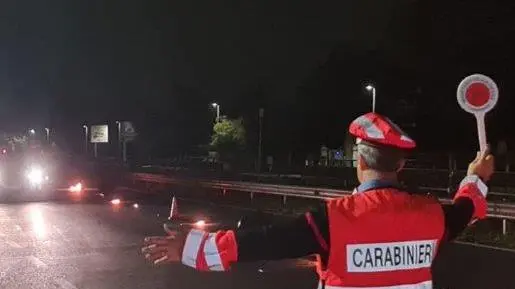 Un posto di blocco dei carabinieri. Ladri a Orsago