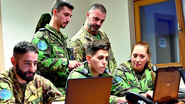 Un momento dell’esercitazione al Cimic che ha coinvolto oltre 200 militari