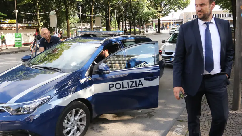 ZAGO AG.FOTOFILM TREVISO CONTROLLI POLIZIA MUNICIPALE IN VIA ROMA CON IL SINDACO MARIO CONTE