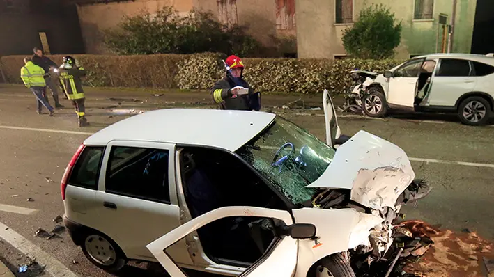 Ferrazza Crespignaga via Bassanese incidente