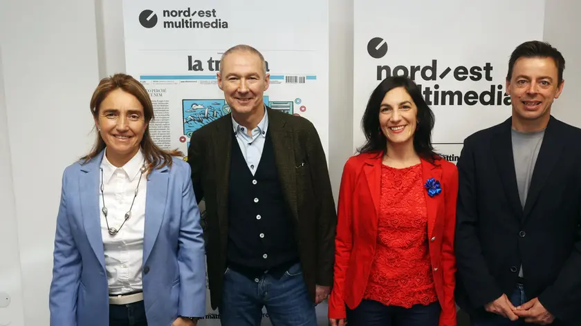 Da sinistra, in quattro candidati alle elezioni comunali di giugno a Vittorio Veneto: Mirella Balliana, Giovanni Braido, Luisa Camatta e Gianluca Posocco