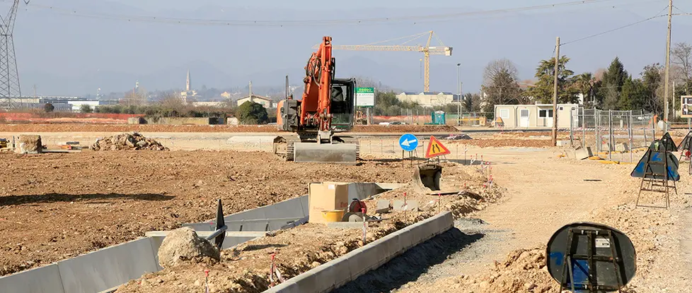 Ferrazza Signoressa cantiere lungo la statale Feltrina