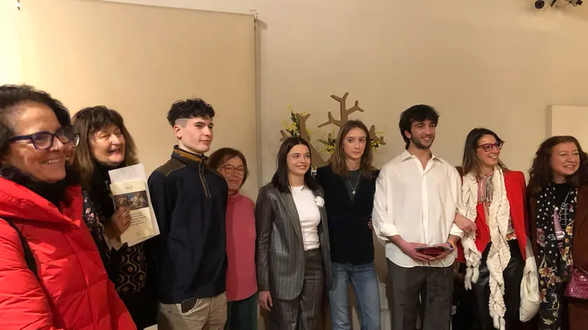 Il sindaco Oderzo Maria Scardellato e Alice Barro dopo al presentazione del libro agli studenti