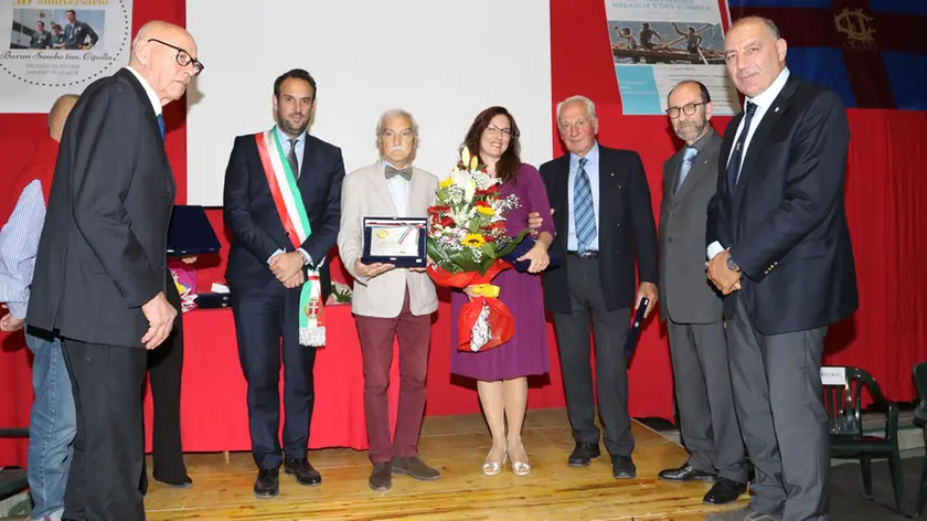GUERRETTA AG.FOTOFILM TREVISO DOPOLAVORO FERROVIARIO, 50° ANNIVERSARIO M. D'ORO OLIMPICA CON BARAN-SAMBO-CIPOLLA PREMIAZIONE