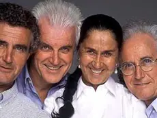 Carlo Benetton, primo a sinistra, con i suoi fratelli