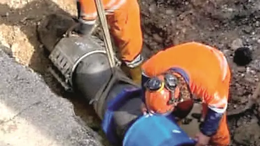 Un cantiere di Ats per la realizzazione delle fognature