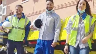 Alcuni dei giovani portalettere di Poste Italiane operativi sul territorio di Oderzo e Montebelluna