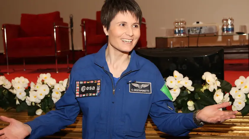 POLONI AG.FOTOFILM ODERZO L'ASTRONAUTA SAMANTA CRISTOFORETTI AL CINEMA CRISTALLO