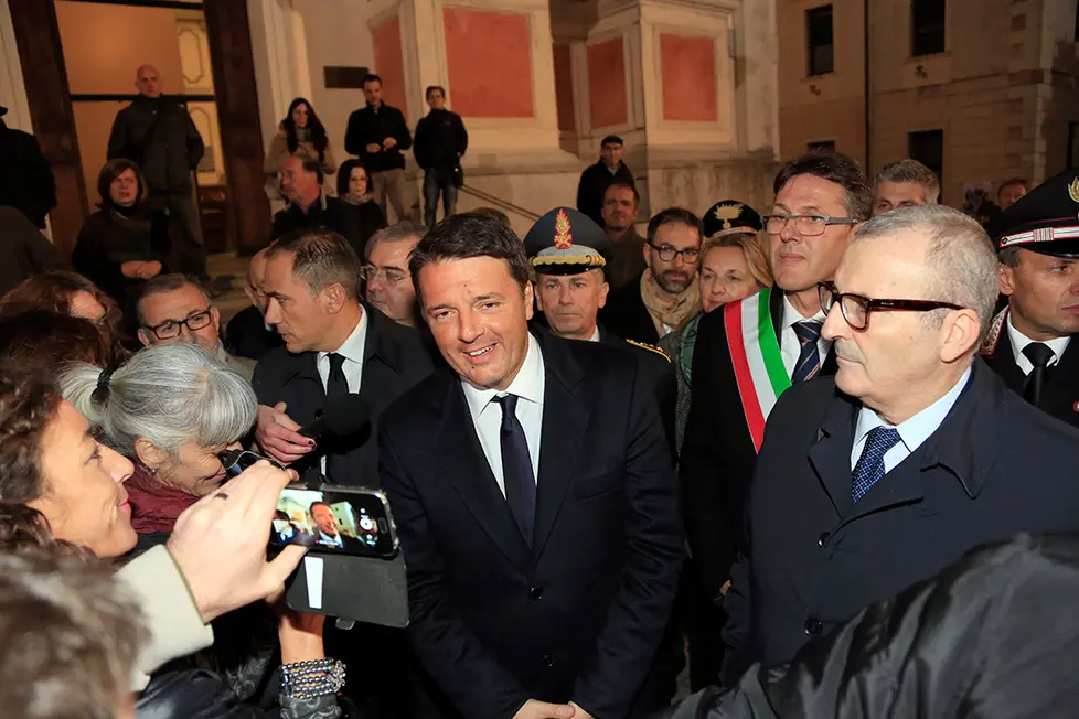 Ferrazza Castelfranco camera ardente Tina Anselmi arrivo presidente Matteo Renzi