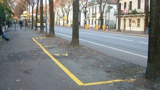 i parcheggi in viale Montegrappa