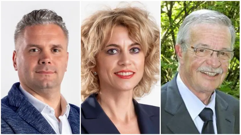 I candidati Nicola Lazzaro, Elena Pasqualetto e Giuliano Pavanetto