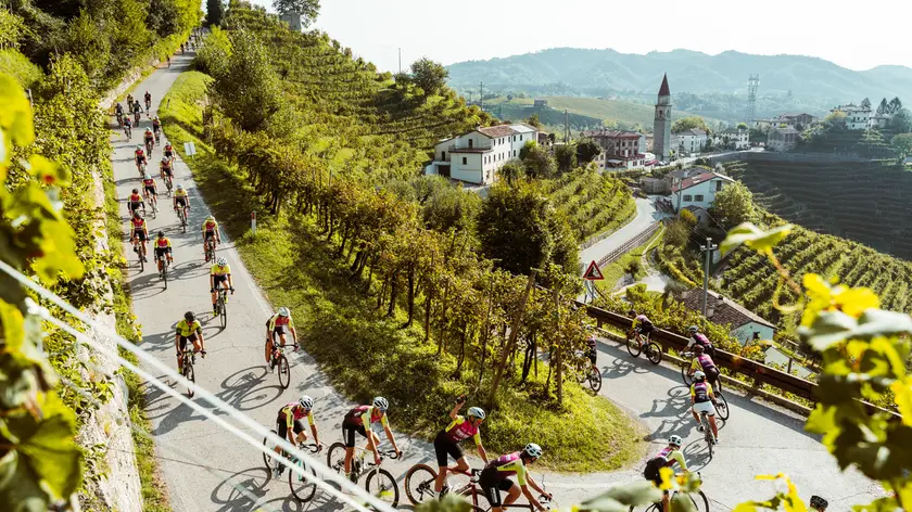 Uno scorcio del percorso della Prosecco Cycling durante l'edizione 2023